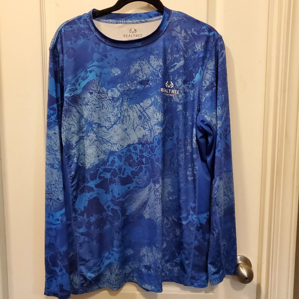 RealTree Fishing Blue waters long sleeve SPF 50 Tee – Large